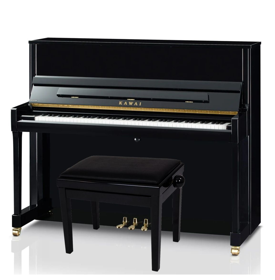 Kawai K300 Upright Piano; Polished Ebony
