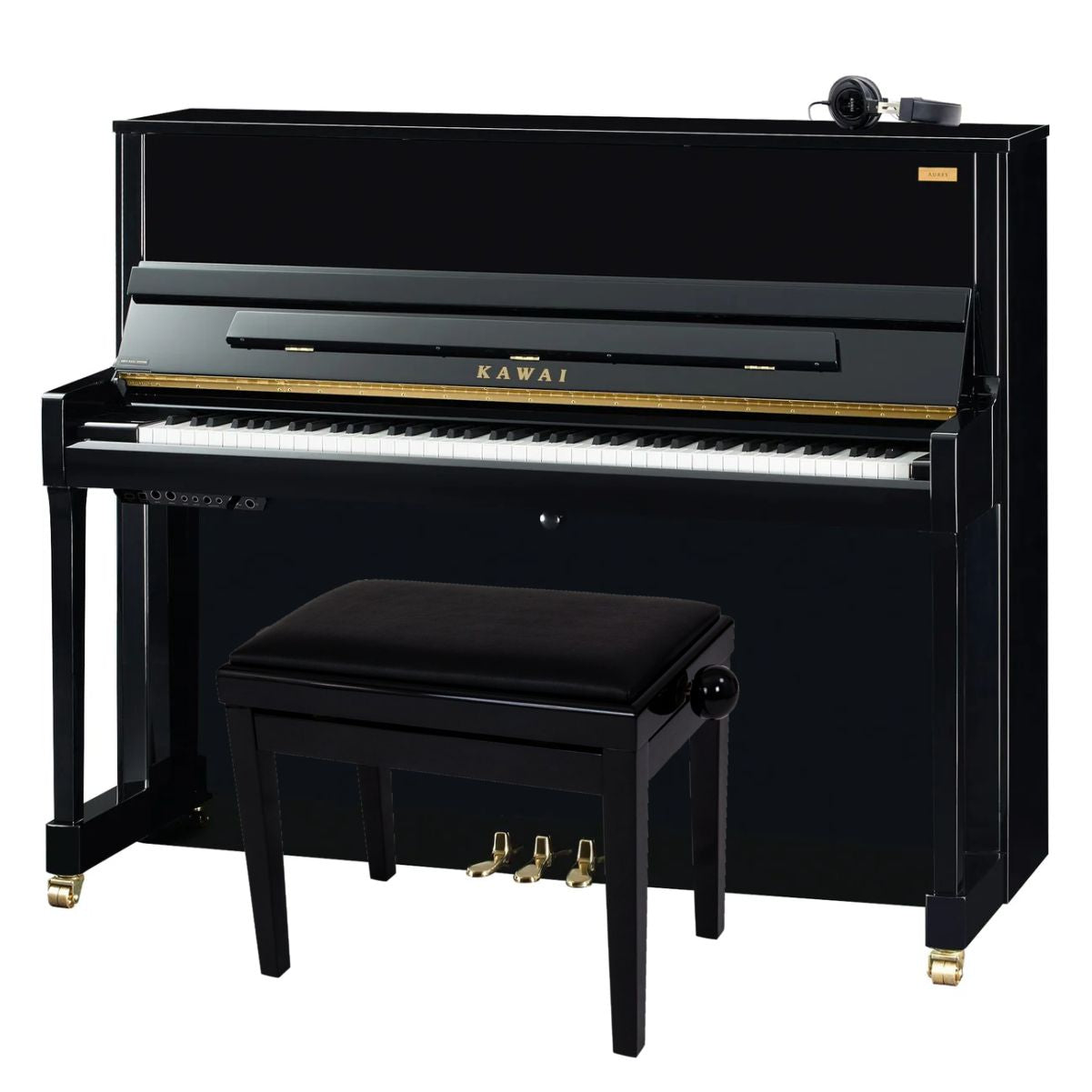 Kawai K300 AURES 2 Hybrid Upright Piano; Polished Ebony | £500 Cashback Offer