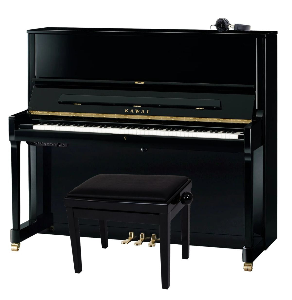 Kawai K500 ATX4 Anytime Silent Upright Piano; Polished Ebony