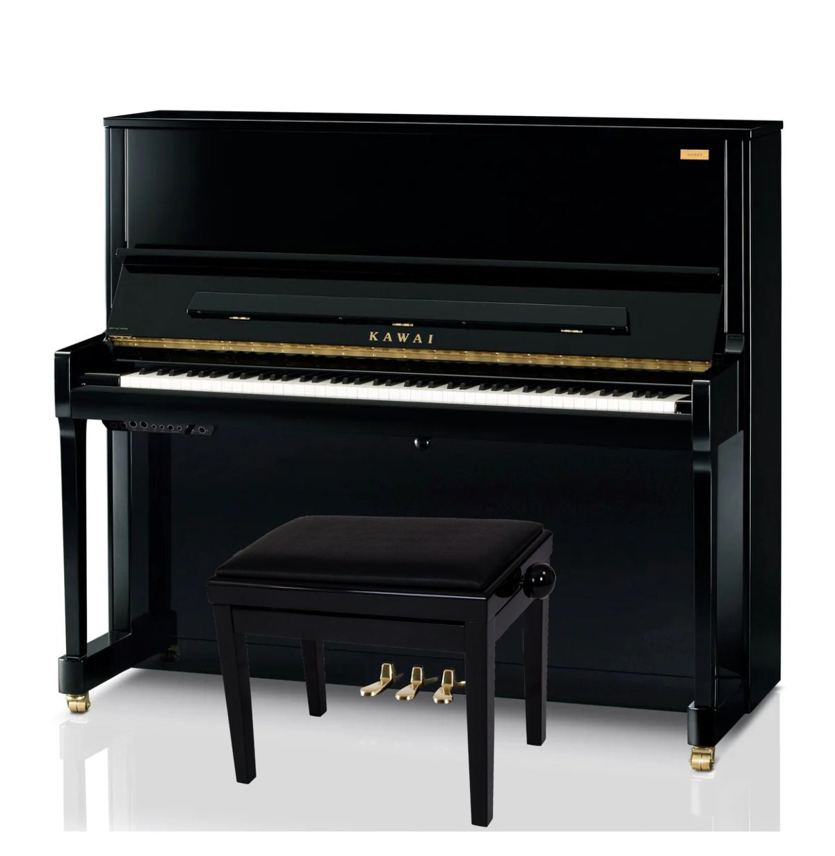 Kawai K600 AURES 2 Hybrid Upright Piano; Polished Ebony