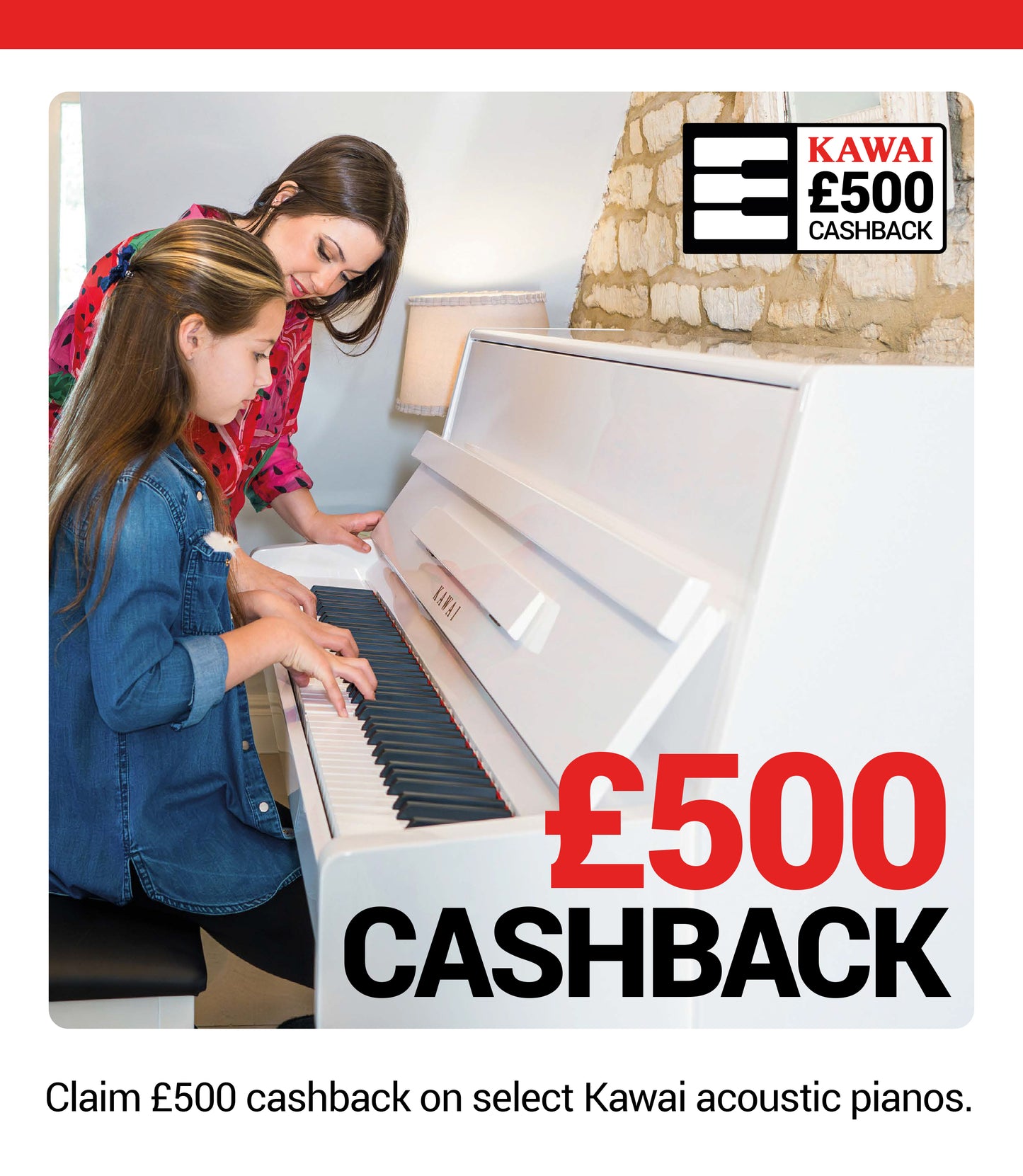 Kawai K15E Upright Piano; Polished Ebony