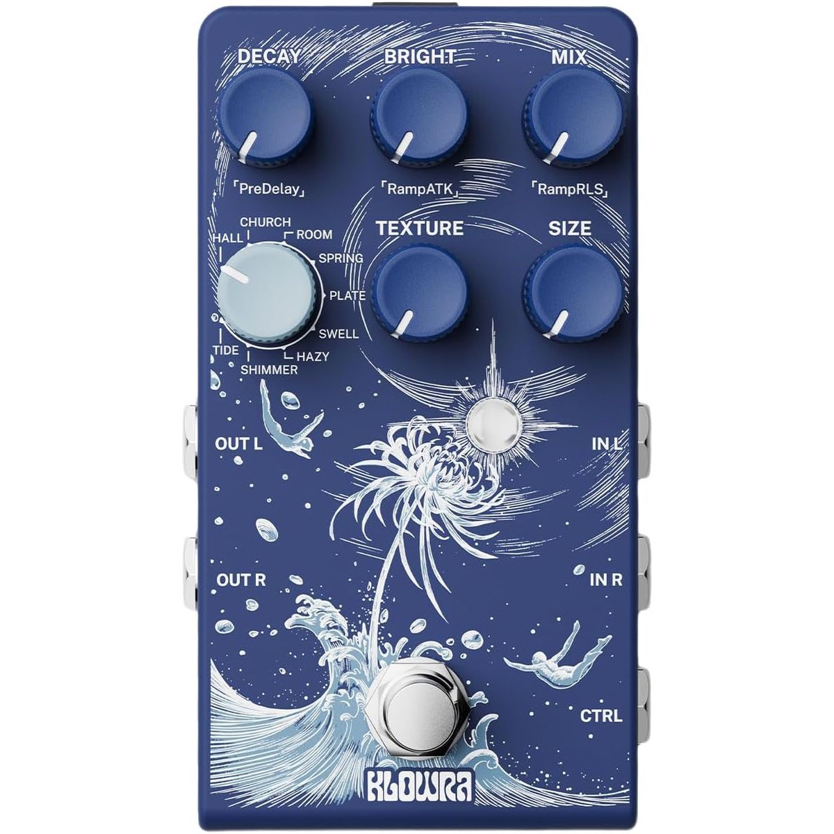 Klowra Effects Limbo Reverb Pedal | With FREE Pedal Topper