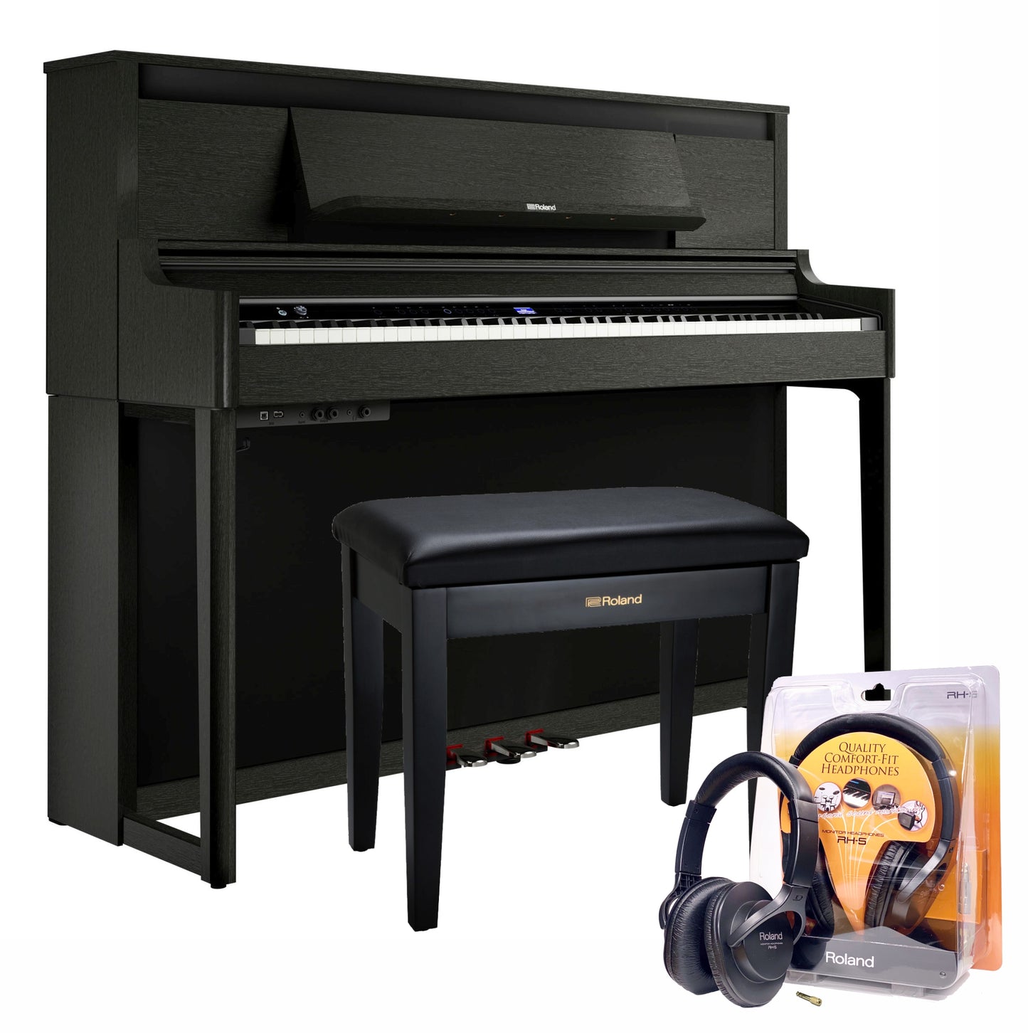 Roland LX6 Digital Piano Branded Package; Charcoal Black