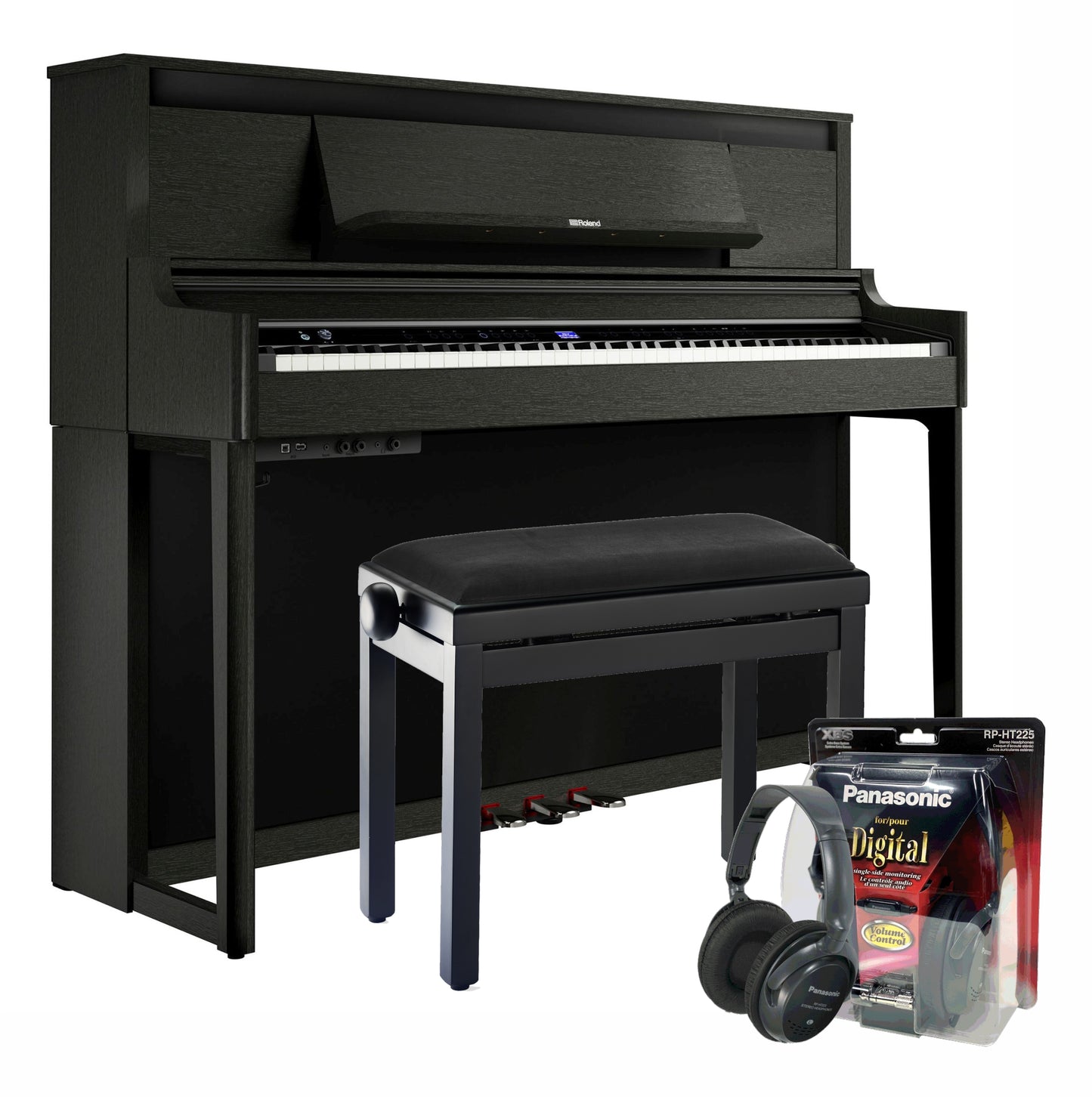 Roland LX6 Digital Piano Value Package; Charcoal Black