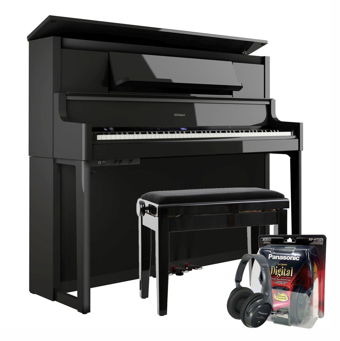 Roland LX9 Digital Piano Value Package; Polished Ebony