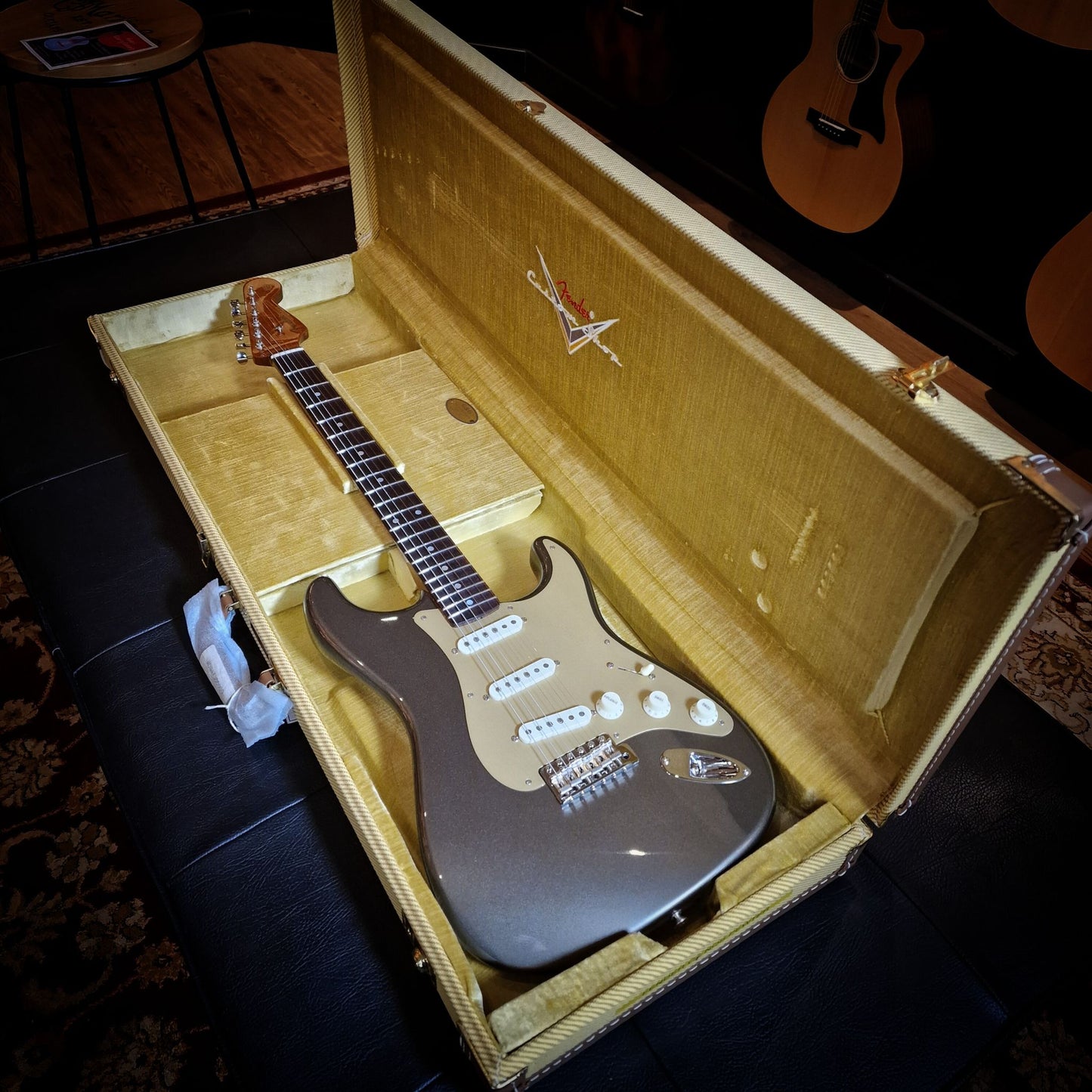 Fender Custom Shop Limited Edition Roasted Stratocaster Special NOS Electric Guitar May 2024; Aged Pewter : Serial Number: CZ579855 | Second Hand