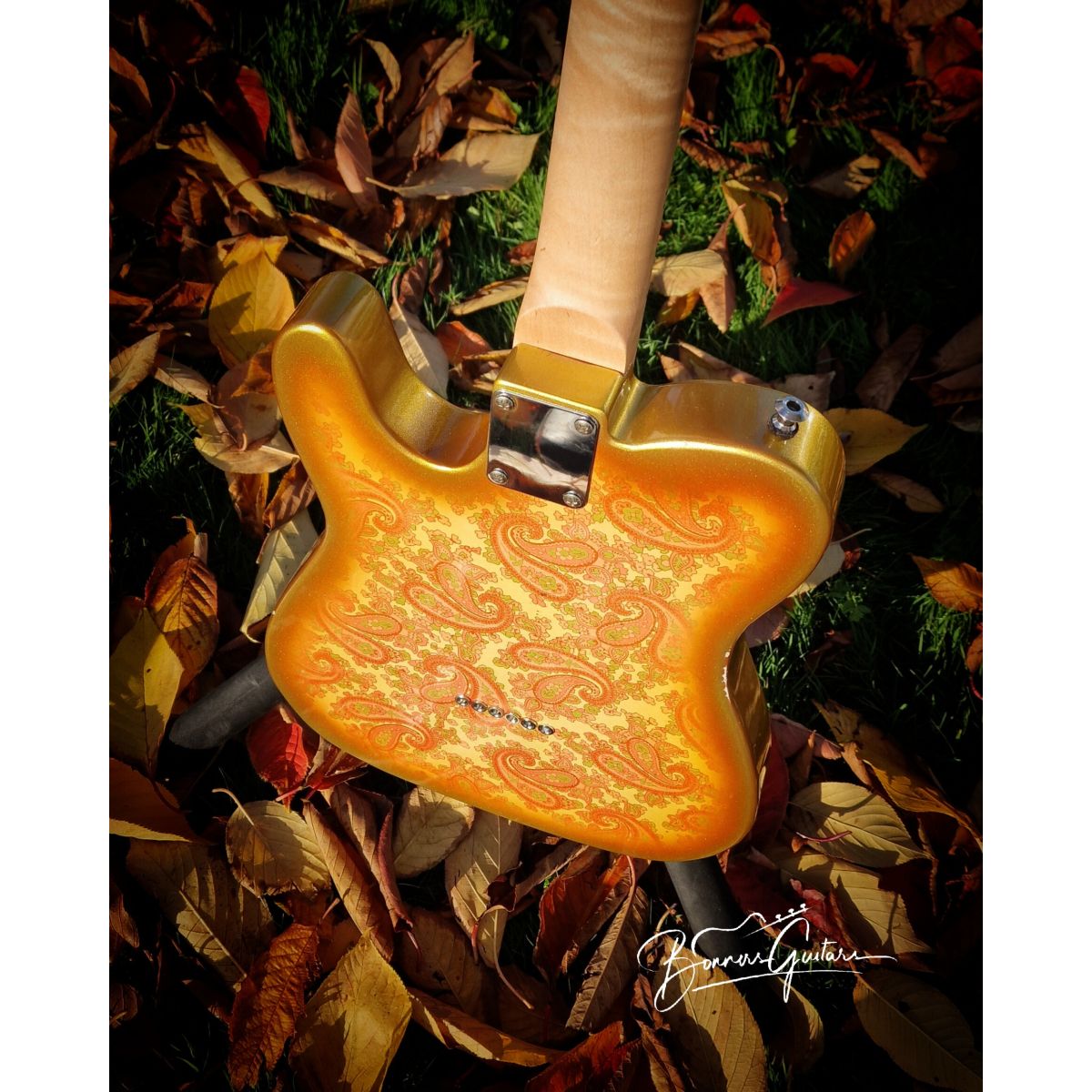 Moore Guitars Timothy; Pink/Gold Paisley #013