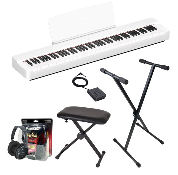 Yamaha P225 White Piano Value Package