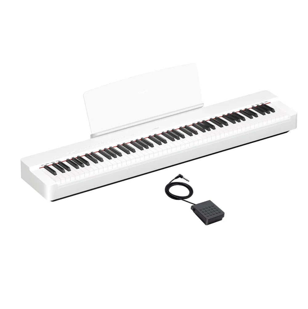 Yamaha P225 Portable Digital Piano; White Stand & Bench Bundle