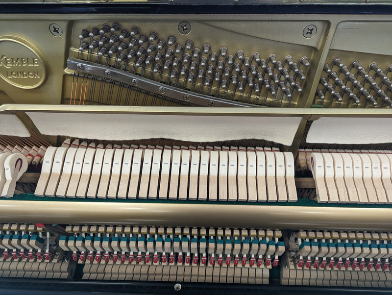 Second Hand Kemble K121ZT Upright Piano in Polished Ebony with Height Adjustable Stool Serial No: 313268