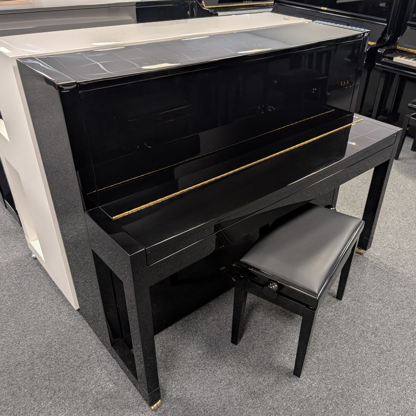 Feurich 115 Upright Piano In Polished Ebony: Serial No: F14672 | Second Hand