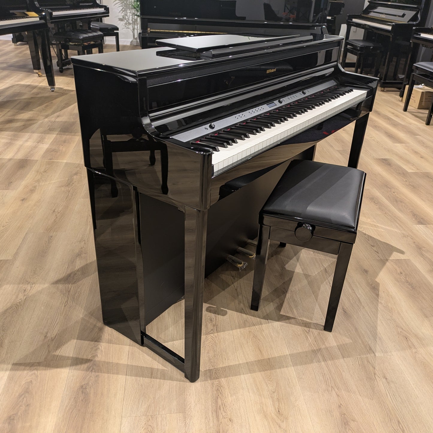 Roland HP704PE Polished Ebony Digital Piano Incl Stool Serial No: Z7Q1832 | Second Hand