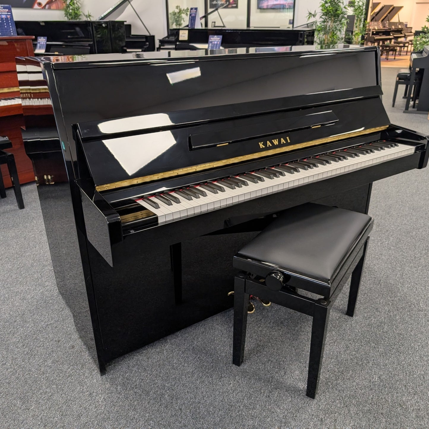 Kawai K15E Upright Piano in Polished Ebony: Serial No: F125074 | Second Hand