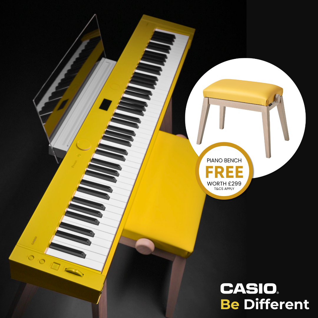Casio PX-S7000 Digital Piano with FREE Matching Bench; Harmonius Mustard