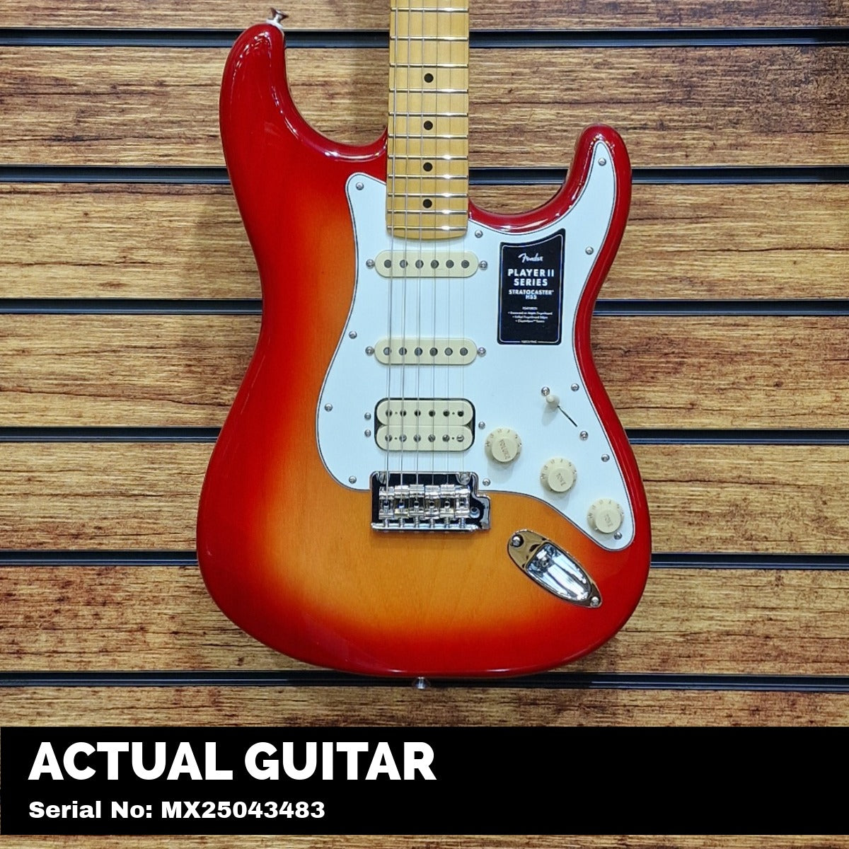 Fender Player II Stratocaster HSS; Maple Fingerboard; Aged Cherry Burst | With FREE Gigbag