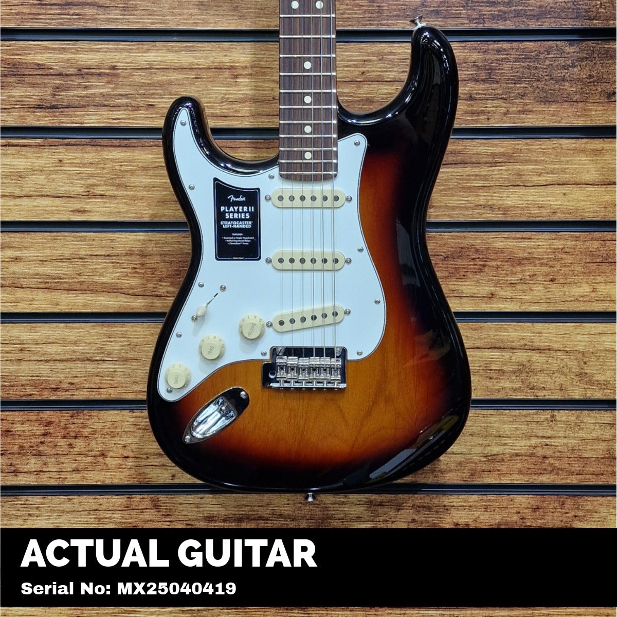 Fender Player II Stratocaster Left-Hand; Rosewood Fingerboard; 3-Color Sunburst | With FREE Gigbag