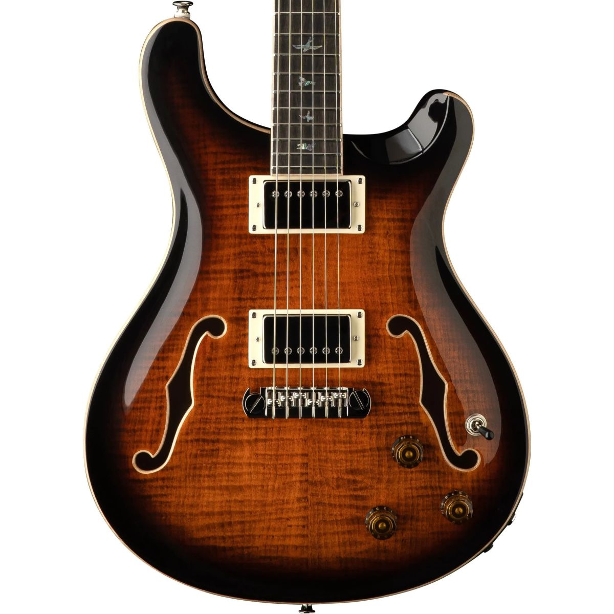 PRS SE Hollowbody II Piezo Electric Guitar; Orange Tiger Smokeburst