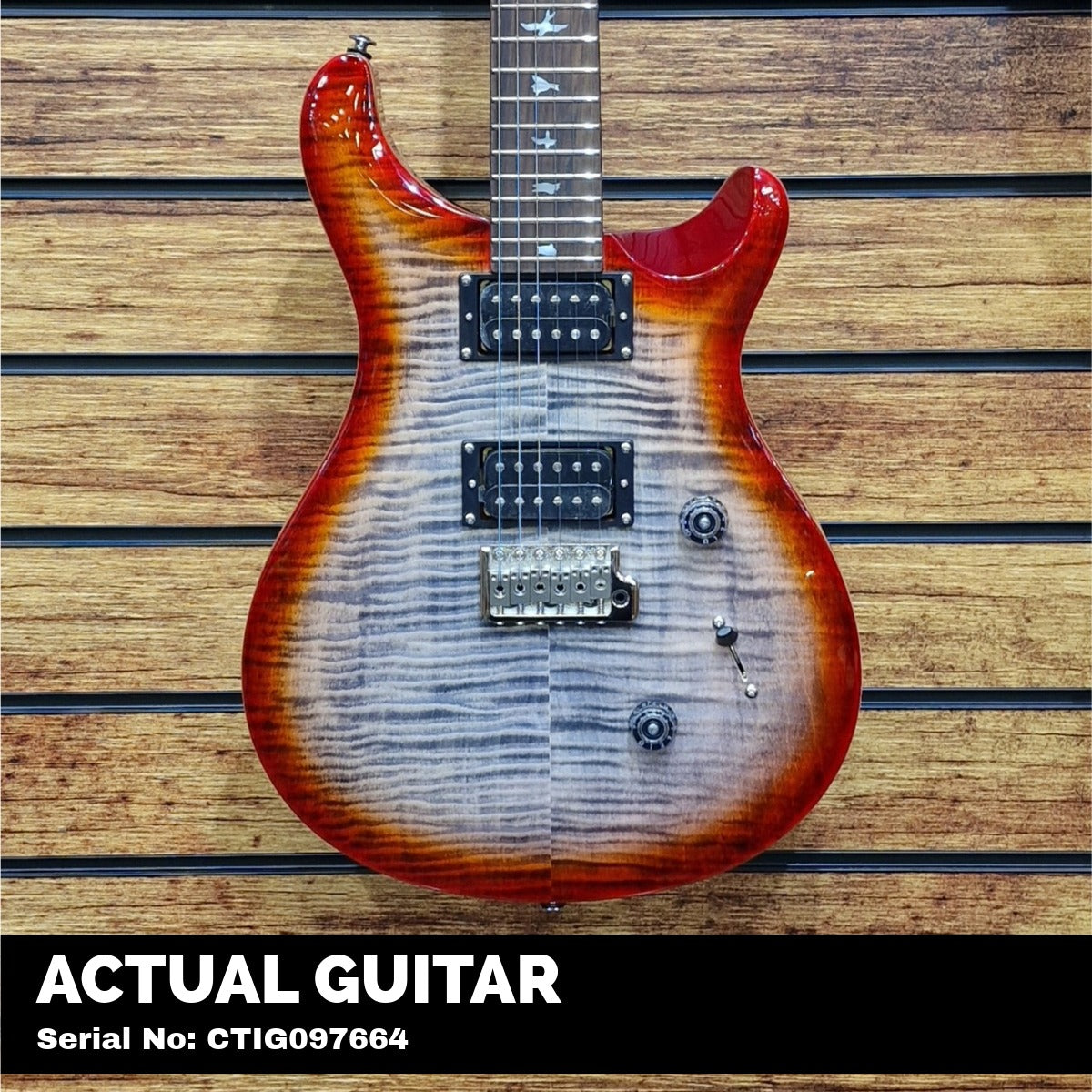PRS SE Custom 24 Electric Guitar; Charcoal Cherry Burst