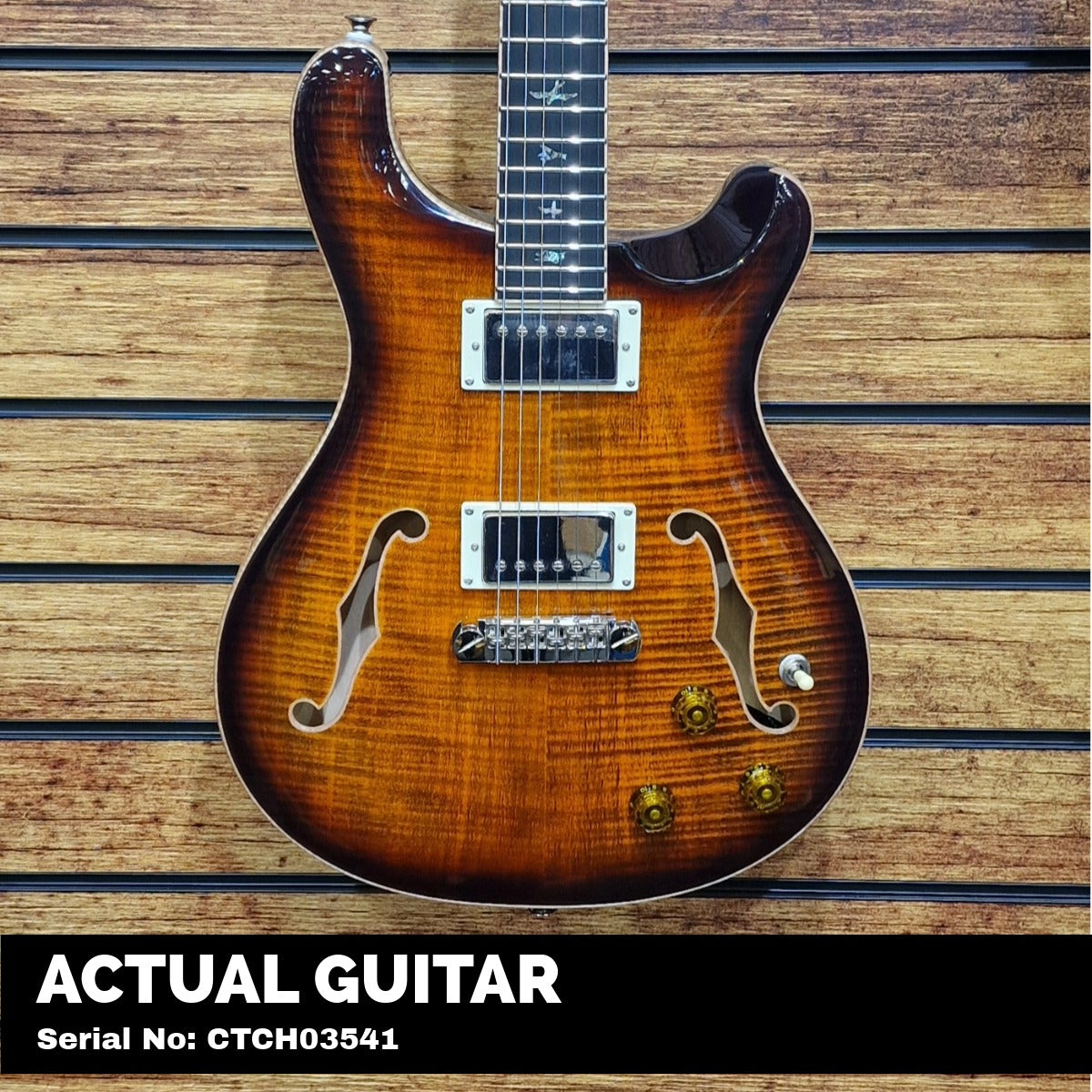 PRS SE Hollowbody II Piezo Electric Guitar; Orange Tiger Smokeburst