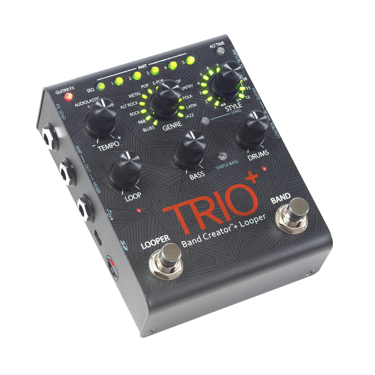 Digitech TRIO+ Band Creator & Looper Effects Pedal | With 2 FREE Pedal Toppers