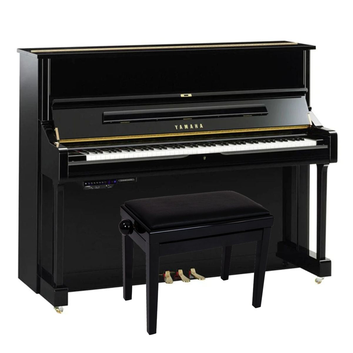 Yamaha U1 TA3 Transacoustic Upright Piano; Polished Ebony