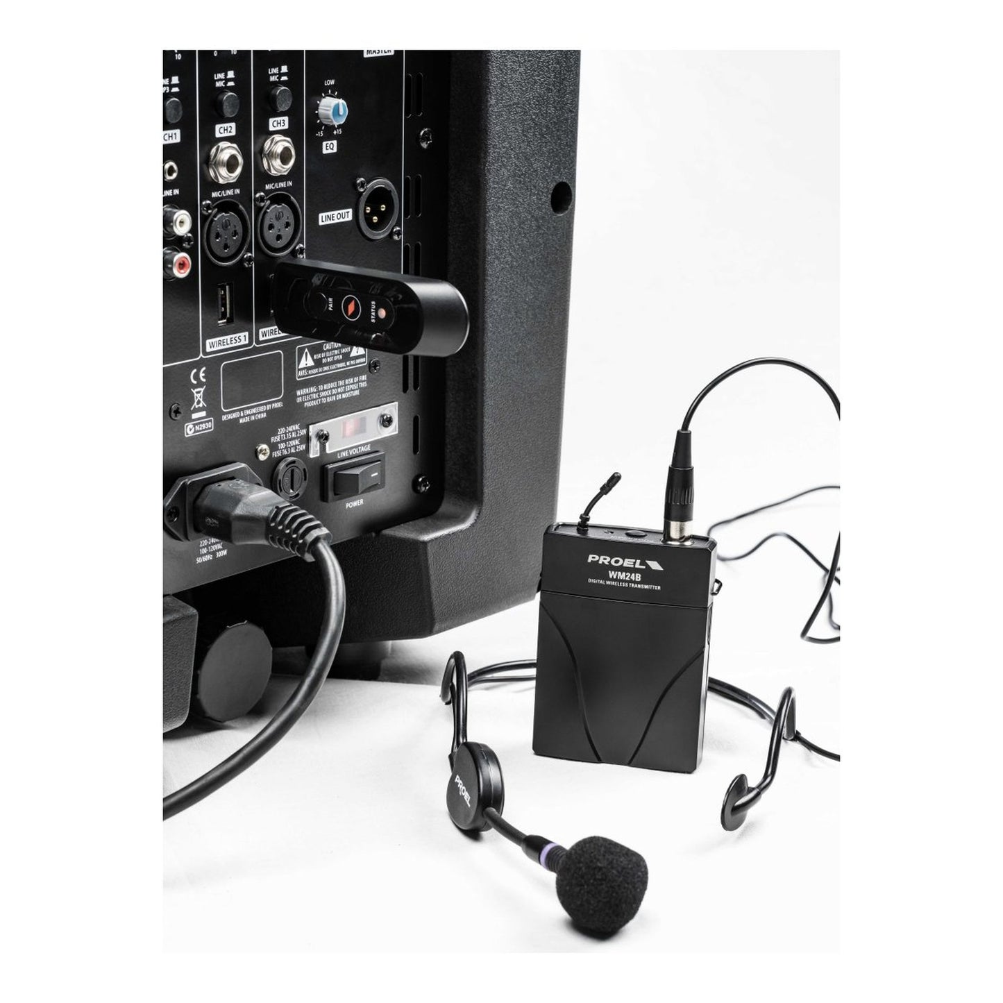 Proel U24B 2.4 GHz Wireless Microphone System; Headset