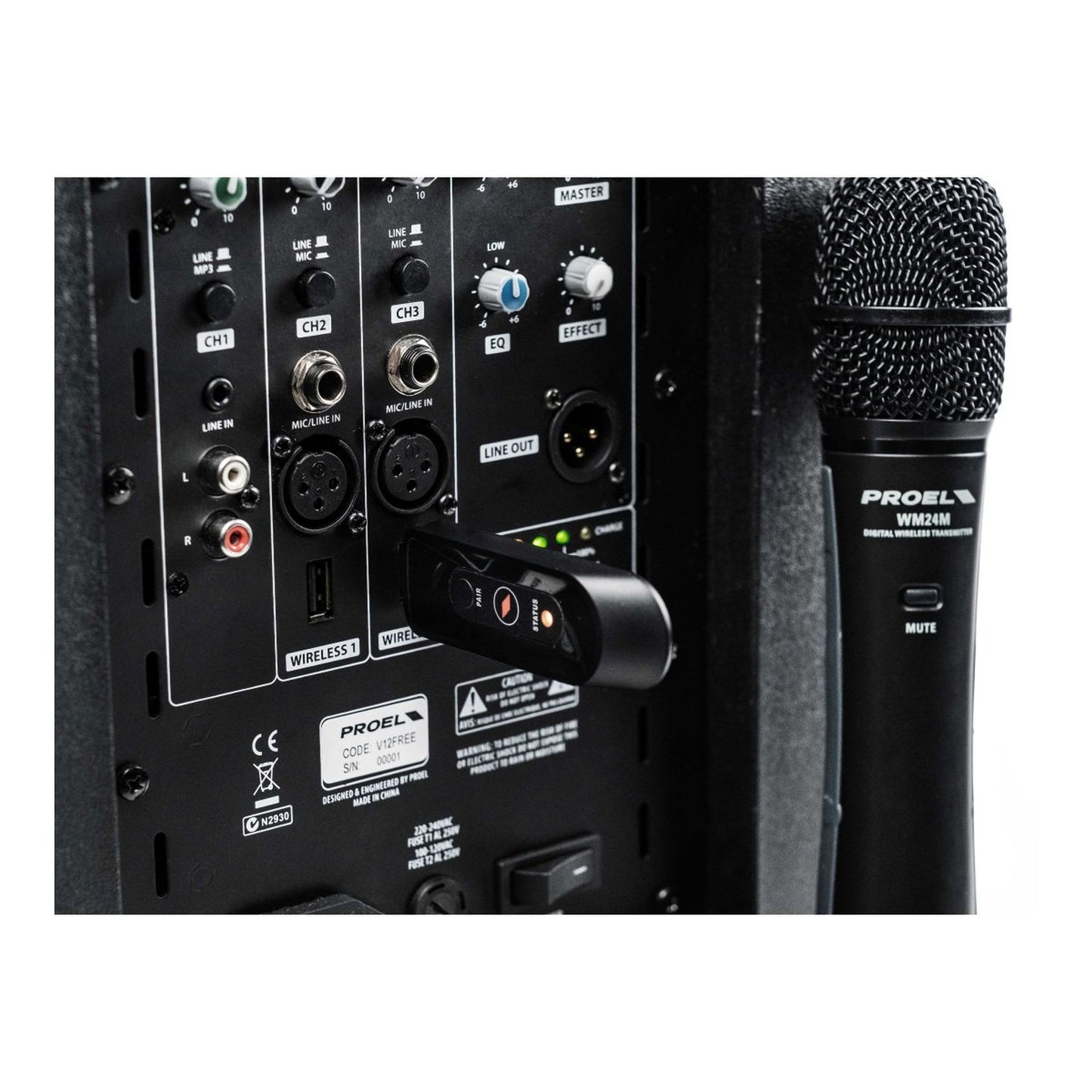 Proel U24H 2.4 GHz Wireless Microphone System; Handheld