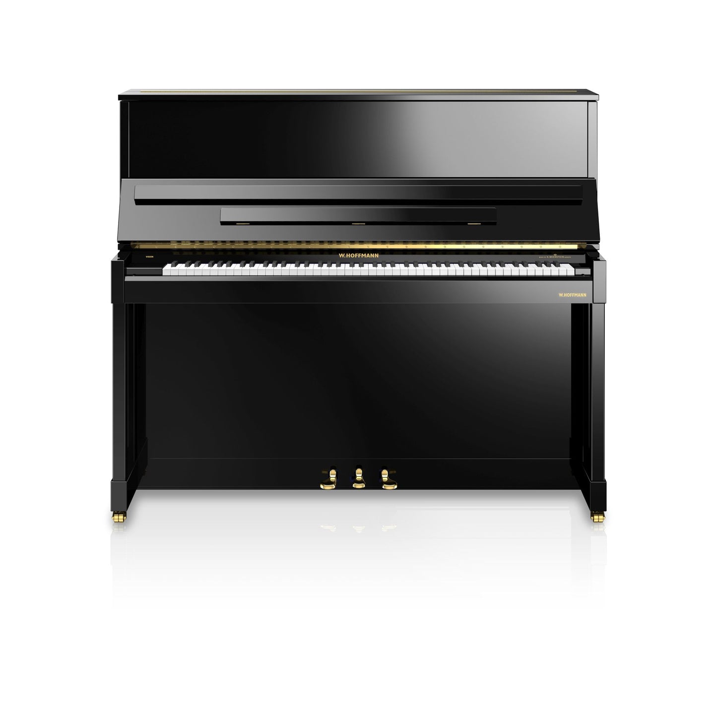 W. Hoffmann Vision V6 Upright Piano in Polished Ebony with Vario Duet Silent System