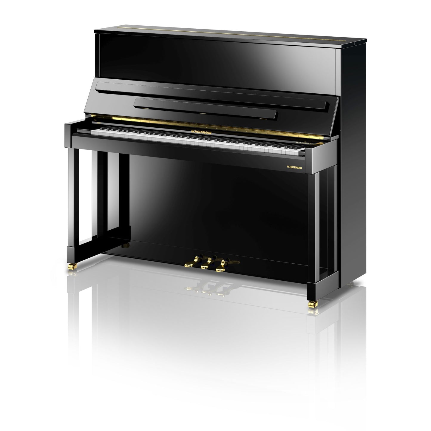 W. Hoffmann Vision V6 Upright Piano in Polished Ebony with Vario Duet Silent System