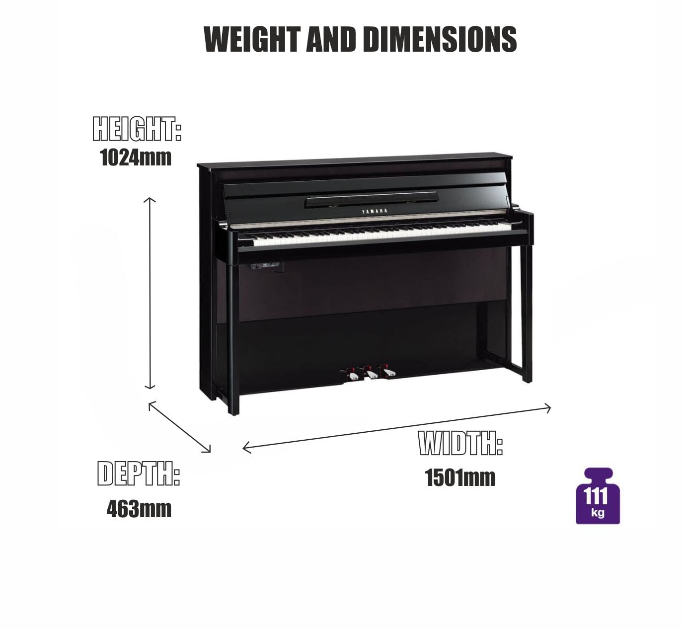 Yamaha Avantgrand NU1XA Advanced Hybrid Piano; Polished Ebony