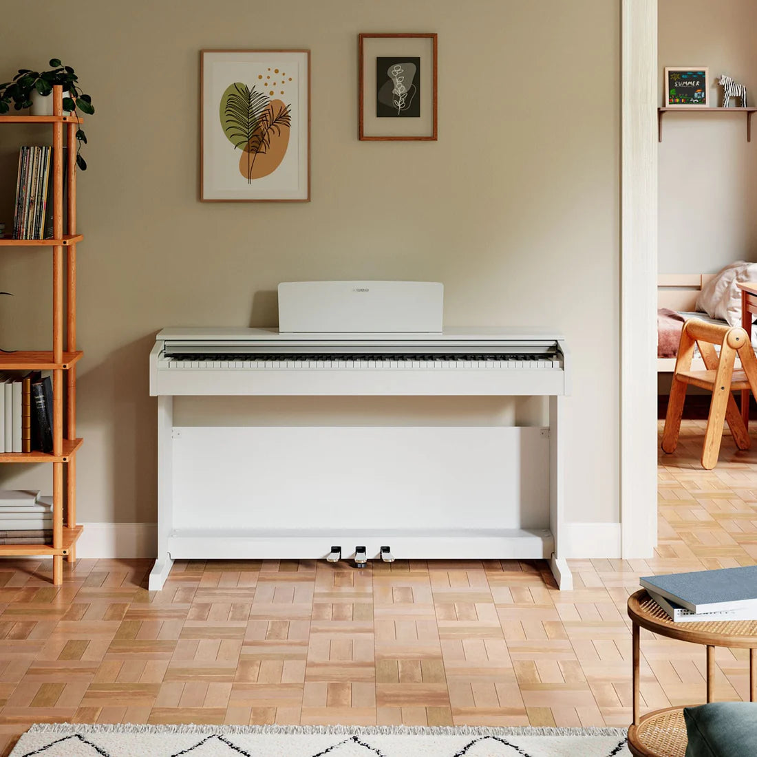 Yamaha YDP145 White Digital Piano; Serial No: BCBZ01001; Ex Display Model; 3 Year Warranty