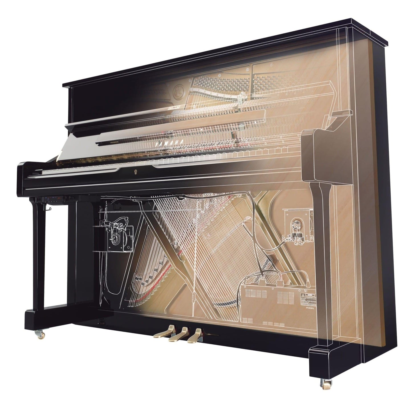 Yamaha U1 TA3 Transacoustic Upright Piano; Polished Ebony | Extra £1,000 Off With Code