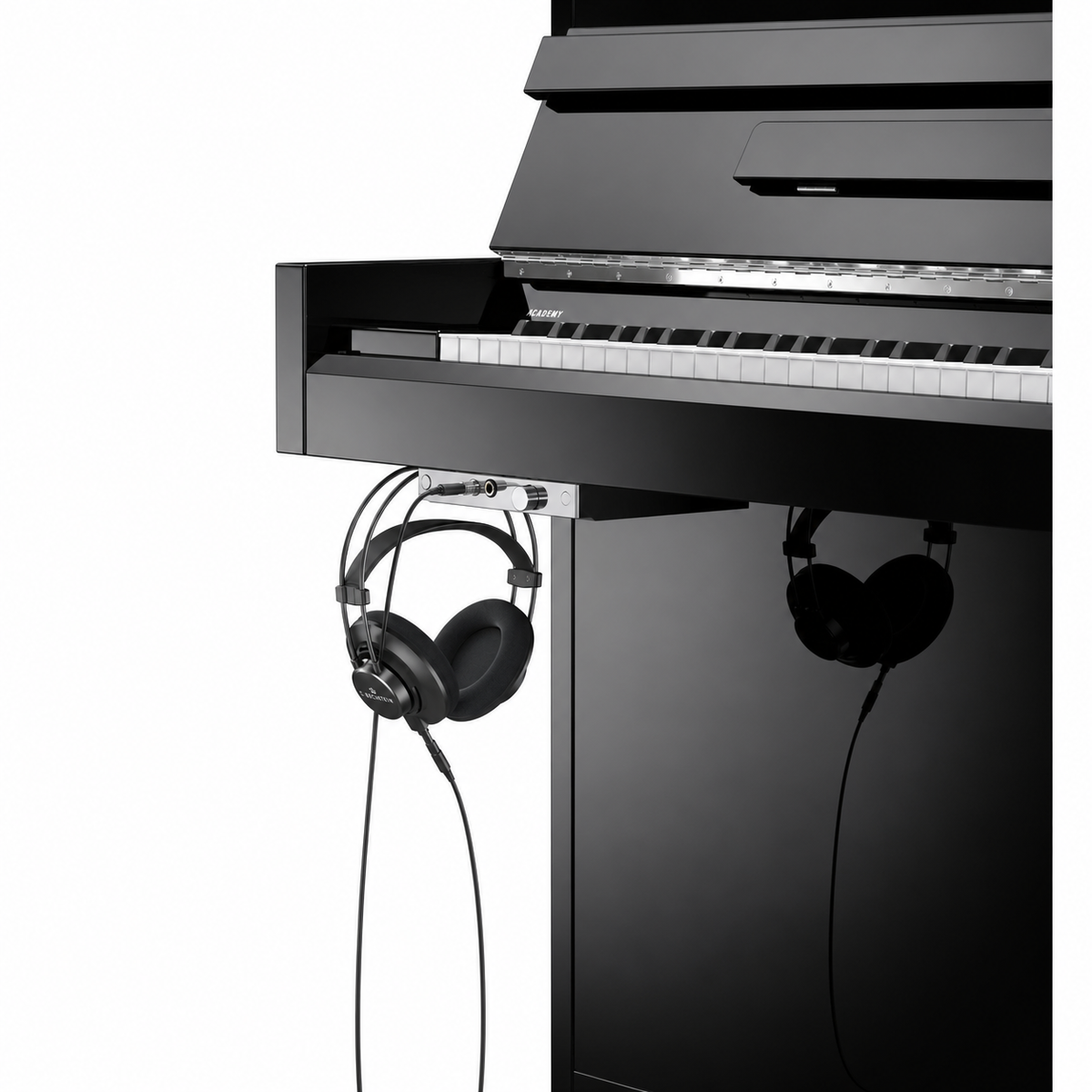 C. Bechstein Academy A4 Upright Piano in Polished Ebony with chrome Fittings with Vario Duet Silent System
