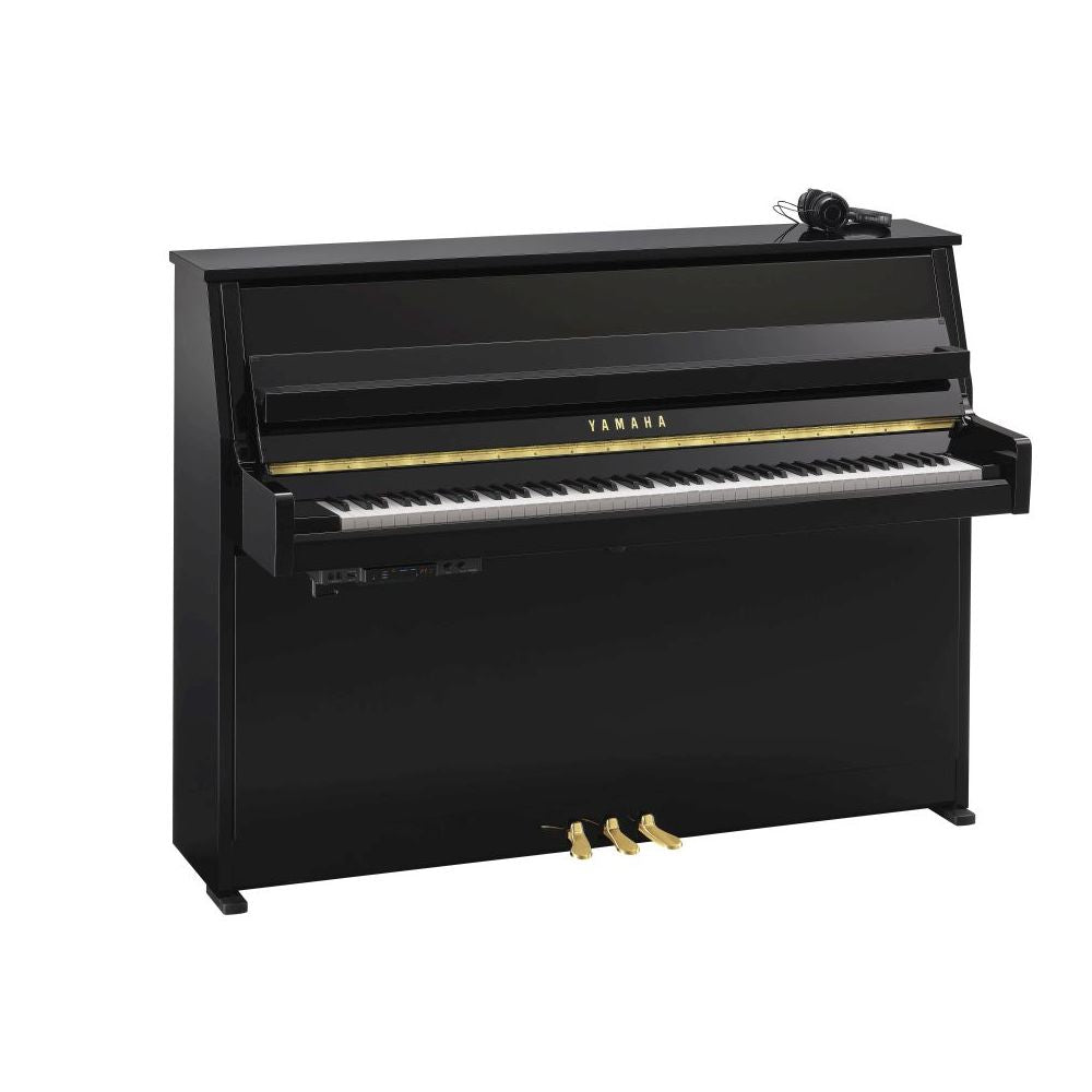 Yamaha B10 SC3 Silent Upright Piano; Polished Ebony