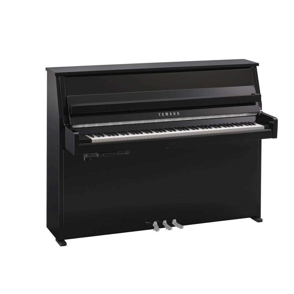 Yamaha B10 TC3 TransAcoustic Upright Piano; Polished Ebony & Chrome Fittings