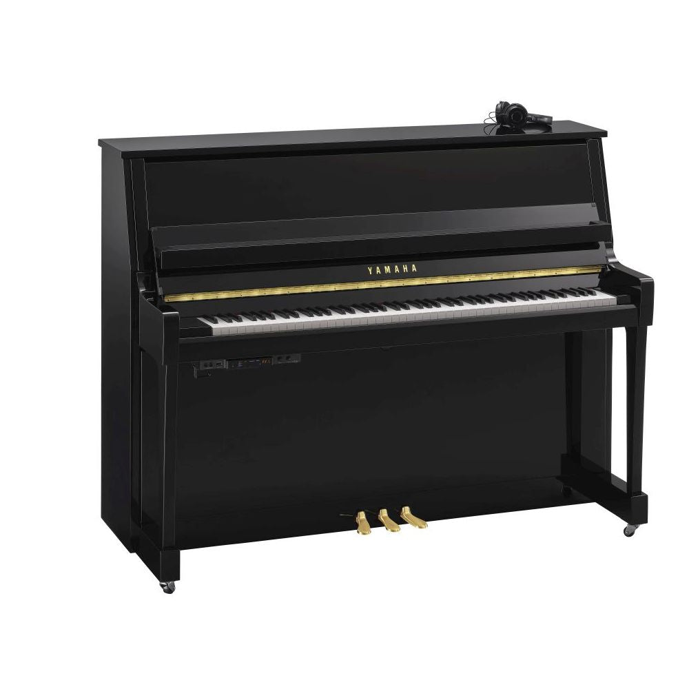 Yamaha B20 SC3 Silent Upright Piano; Polished Ebony