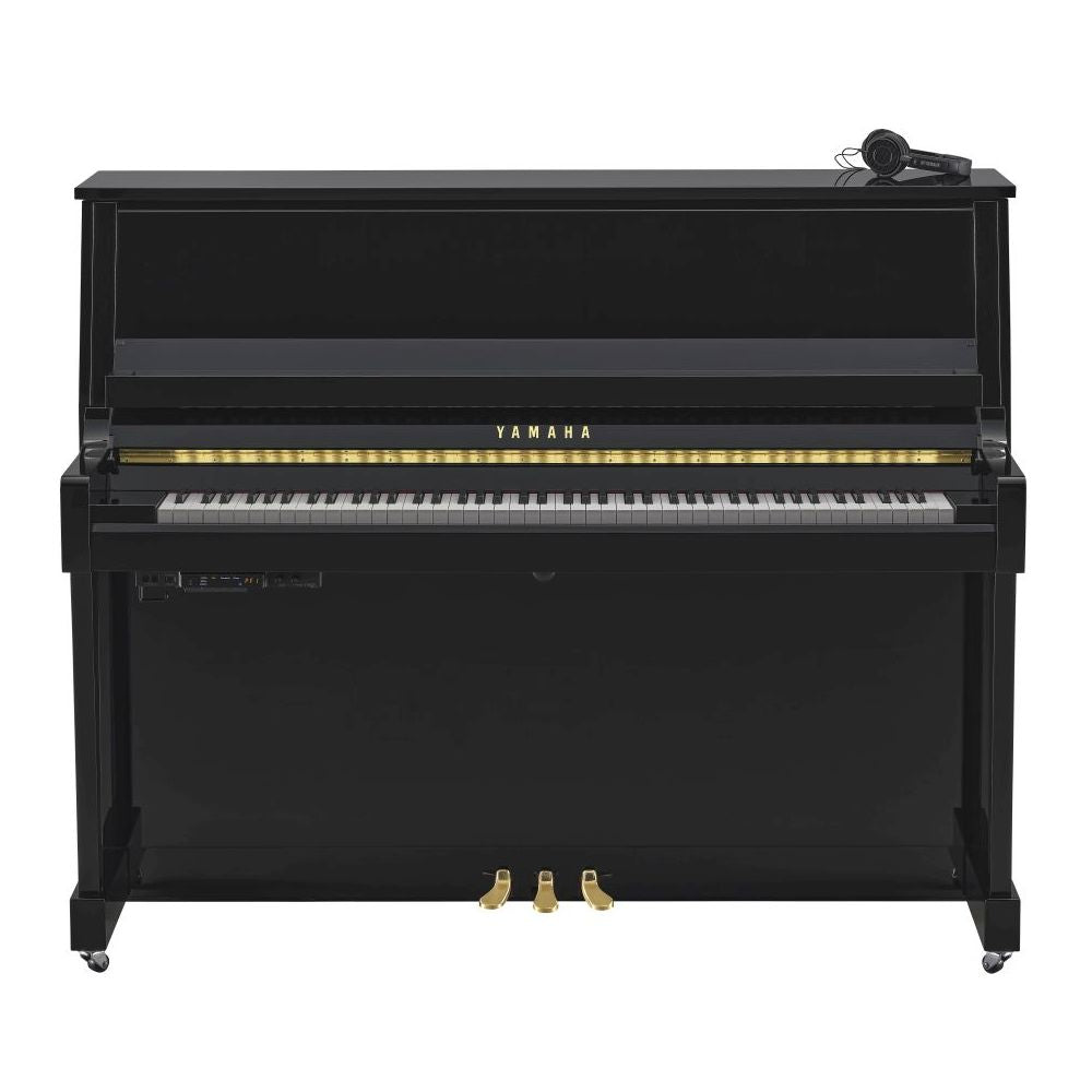 Yamaha B30 SC3 Silent Upright Piano; Polished Ebony
