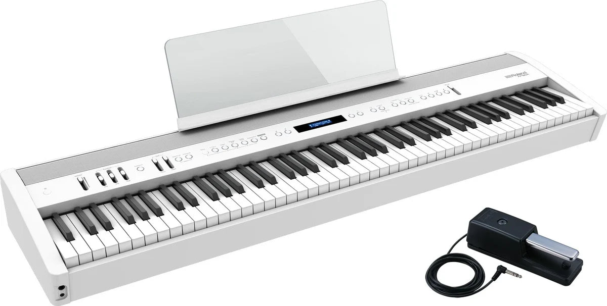 Roland FP60X Portable Digital Piano; White Stand & Bench Bundle