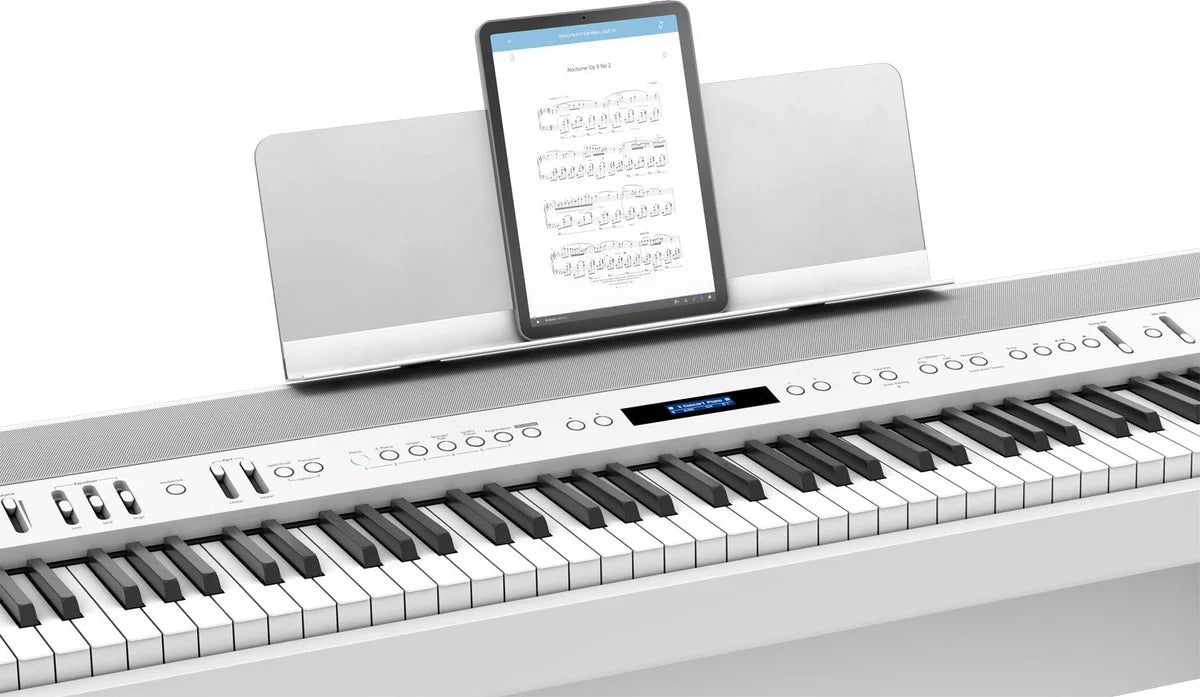 Roland FP90X Portable Digital Piano; White Stand & Bench Bundle