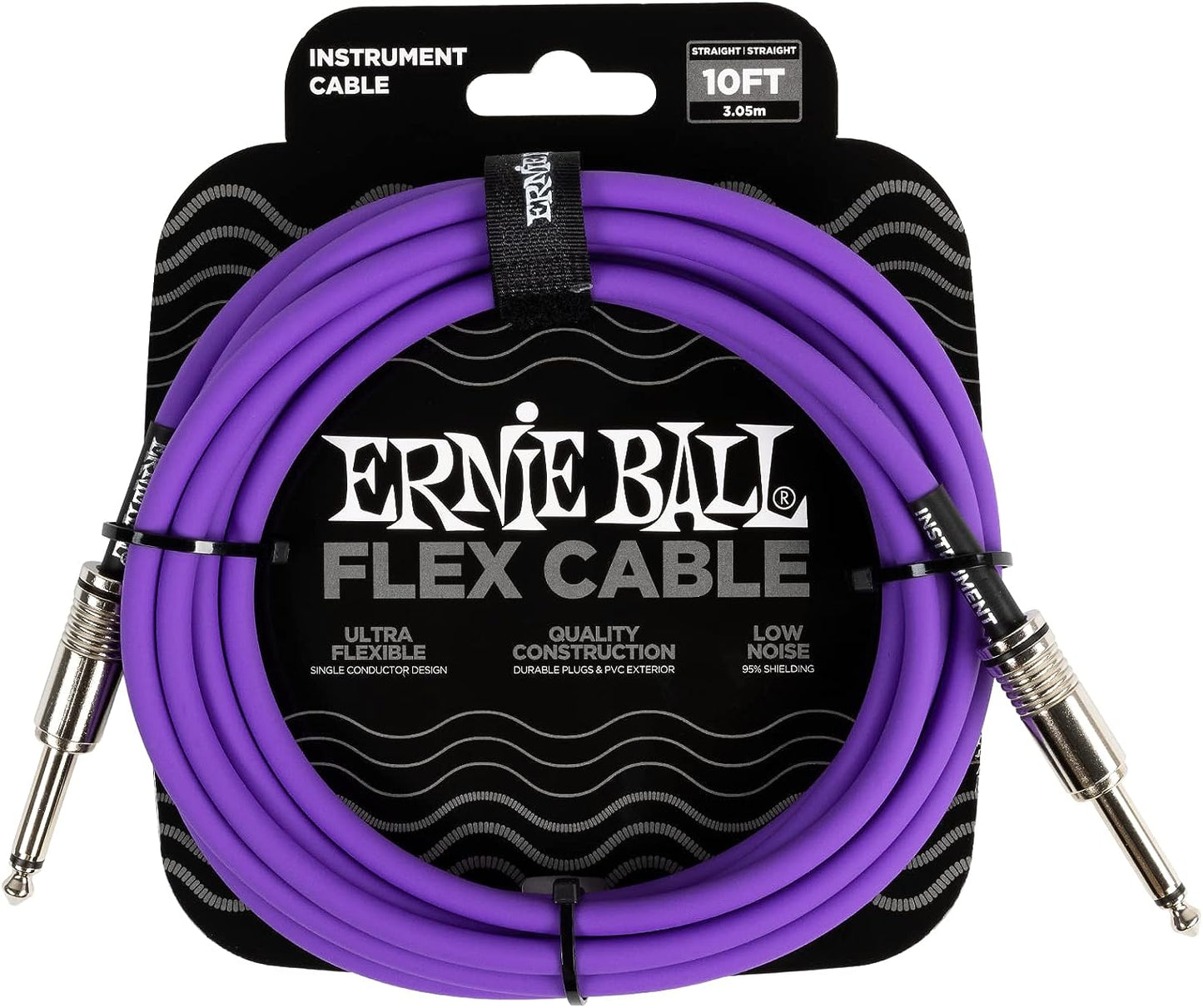 Ernie Ball Flex Instrument Cable; 10ft Purple