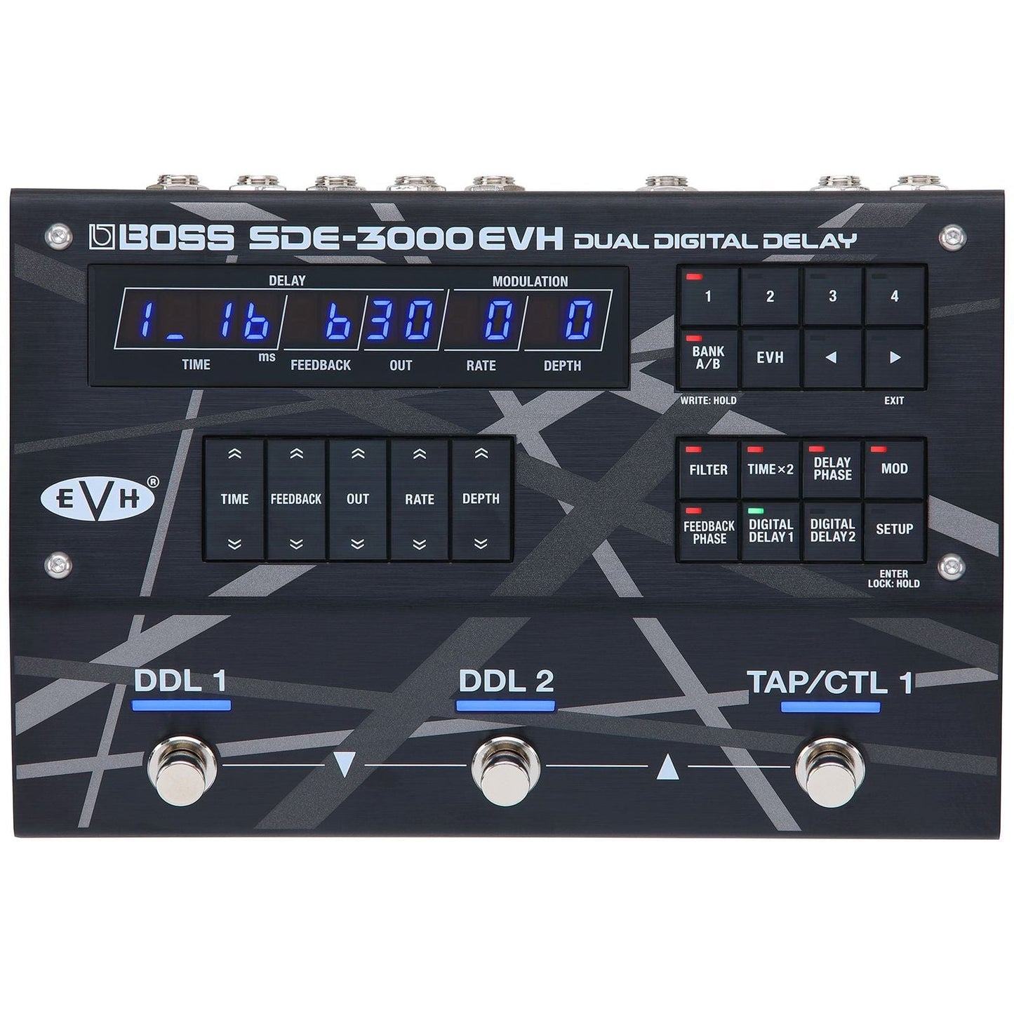 Boss SDE-3000EVH Dual Digital Delay Effect Pedal | With 3 FREE Pedal Toppers