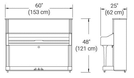Yamaha U1 TA3 Transacoustic Upright Piano; Polished Ebony