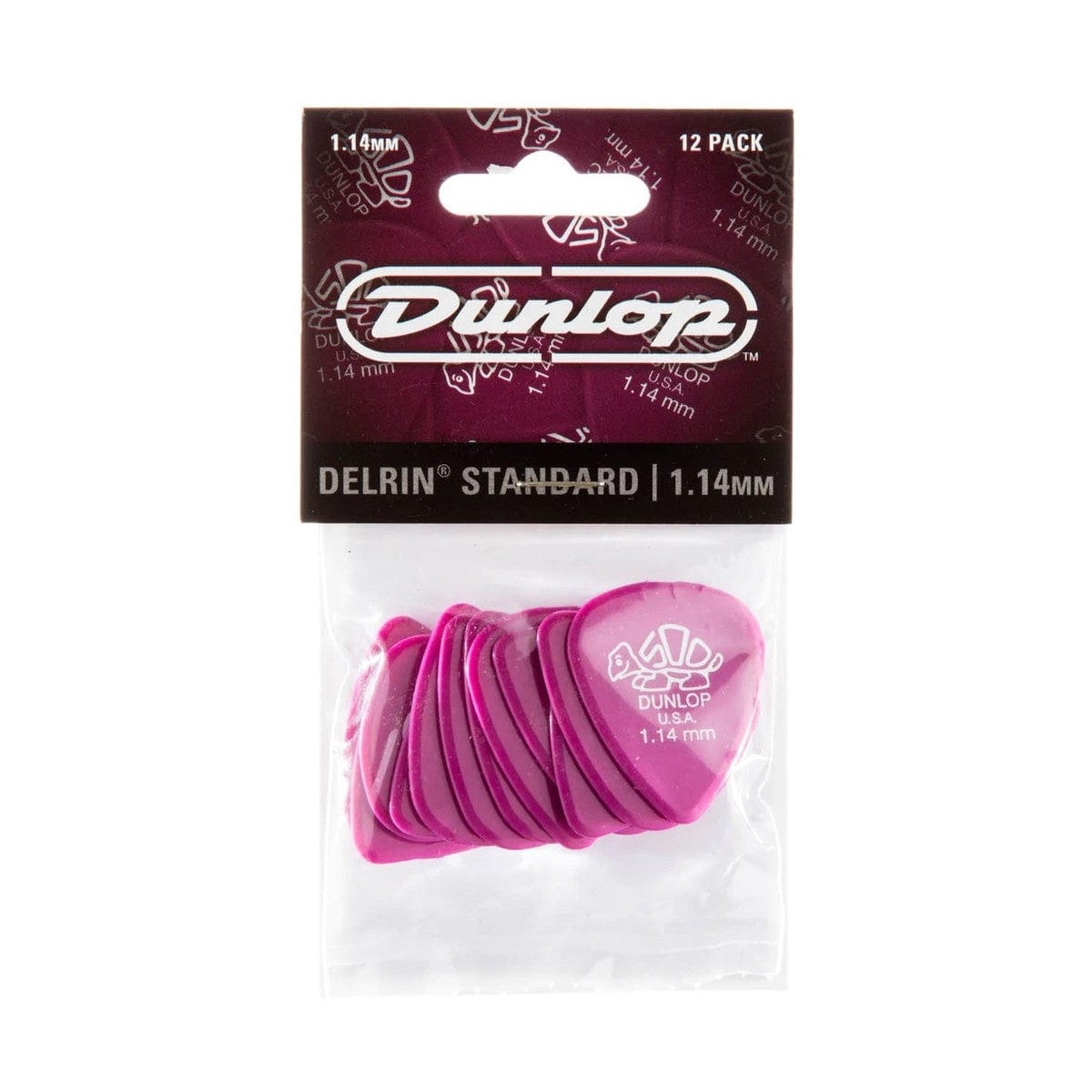 Jim Dunlop DELRIN 500 Plectrums 1.14MM MAGENTA 12 Pack