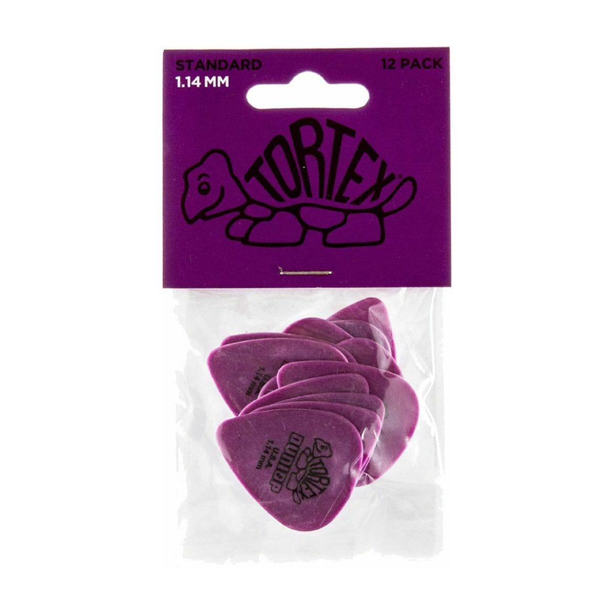 Jim Dunlop TORTEX Plectrums 1.14MM Purple 12 Pack