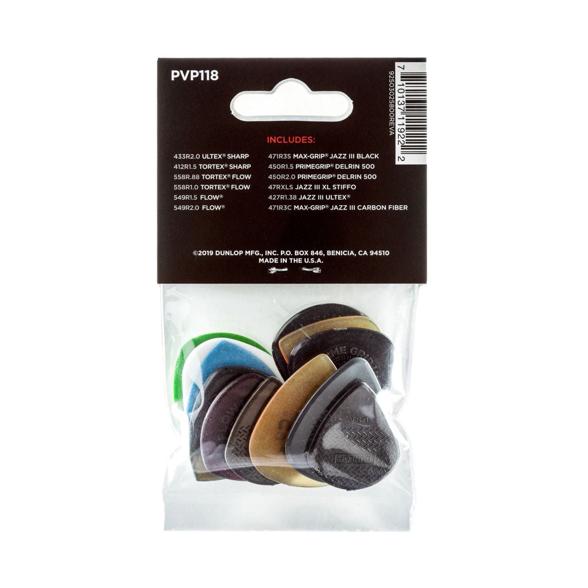 Jim Dunlop Variety Plectrums Shred 12 Pack