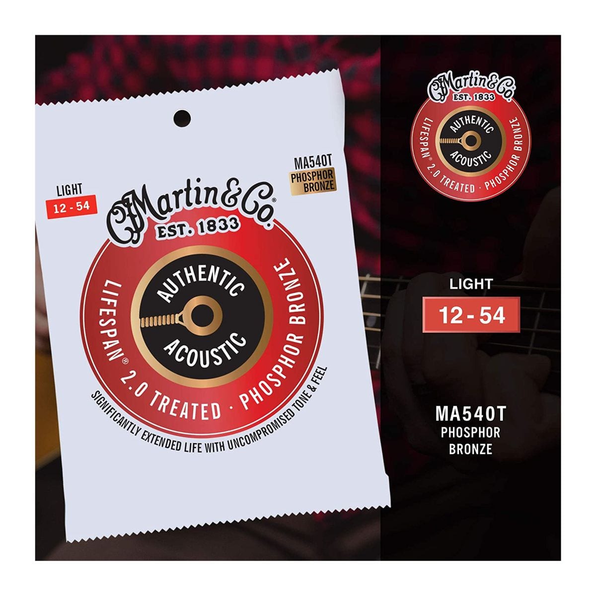 Martin Authentic Acoustic Lifespan 2.0 Light 12-54 Guitar String Set