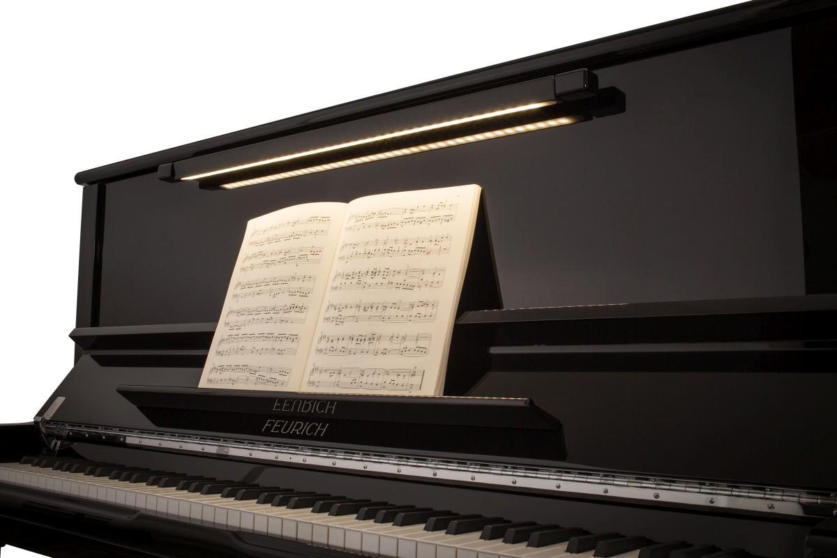 Feurich 133 Concert Upright Piano; Polished Black Chrome Fittings