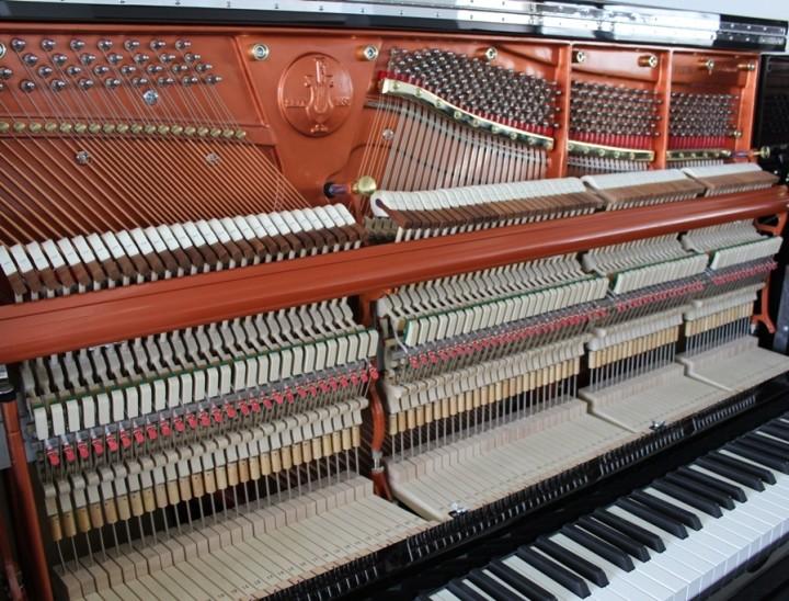 Feurich 133 Concert Upright Piano; Polished Black Chrome Fittings