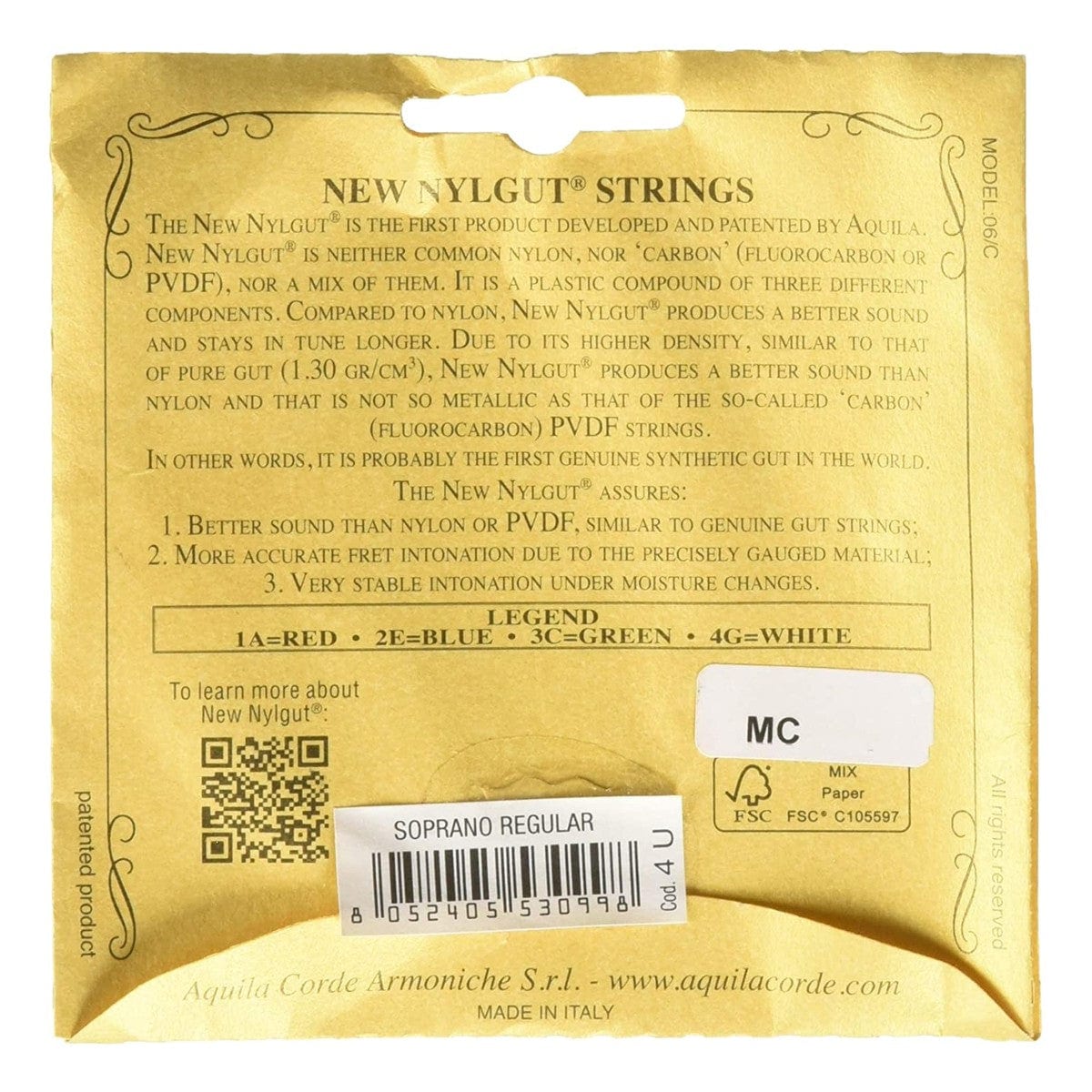 Aquila Nylgut 4U Soprano Ukulele Strings