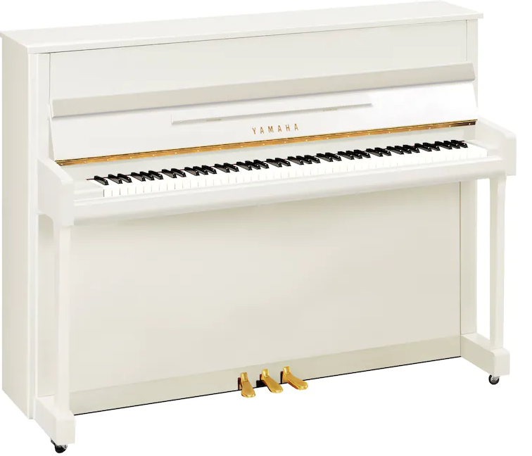 Yamaha B2 Upright Piano; Polished White